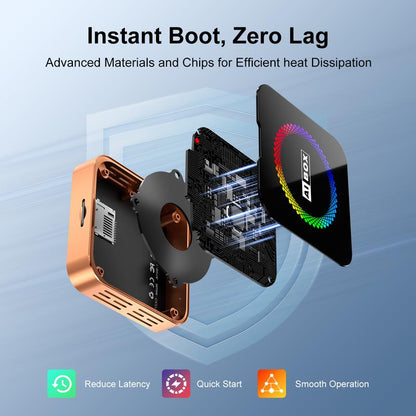 【Newyear2026】Picks with Carplay Aimoon Orange Ai Cube Pro Max Wireless Carplay Adapter for Iphone & Android Auto Ai Box with Netflix Youtube Supports TF Card Dongle Plug and Play Easy Setup Carplay Video Entertainment for Ios 10+ and Cars after 2015 Car