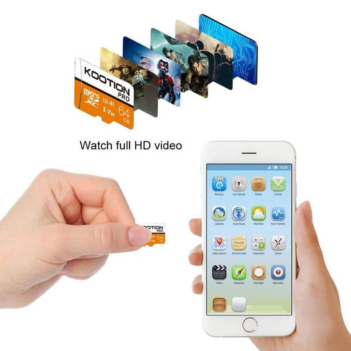 5 Pack 64 GB Micro SD Cards TF Card SDXC UHS-I Memory Cards High Speed Microsd Card, V30, U3